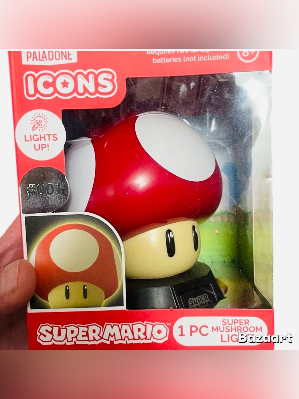 Super Mario Mushroom Night Light – Light-Up LED Gaming Lamp | New in Box 🍄
